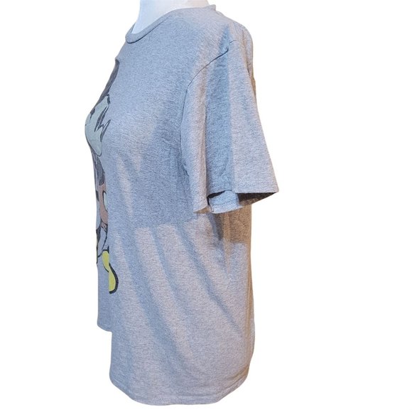 Classic Disney Mickey Mouse Tee Women's Sz M Short Sleeve Shirt Grey - Picture 3 of 5